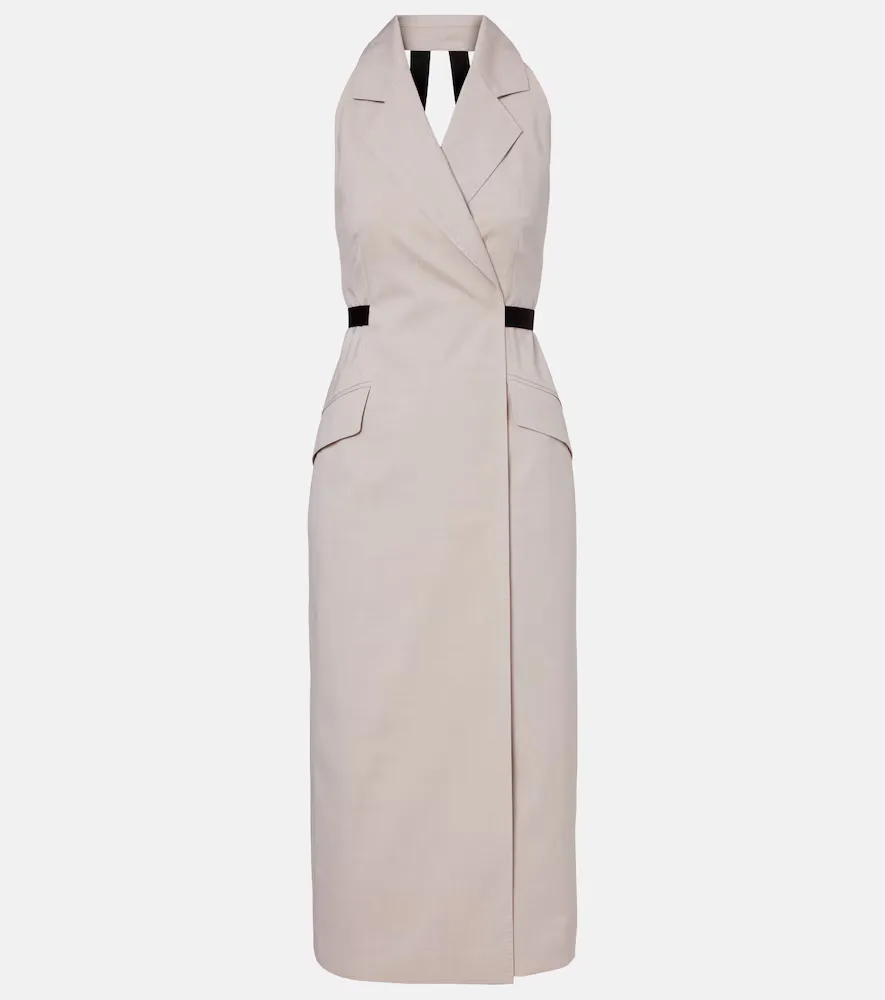 Cime Cotton and Wool Canvas Midi Dress by Max Mara