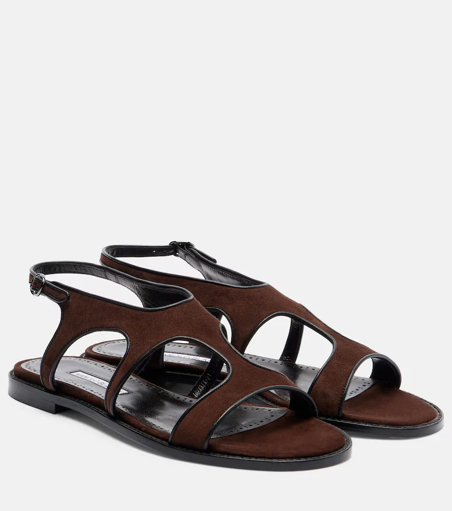 Rufina Suede Sandals by Manolo Blahnik