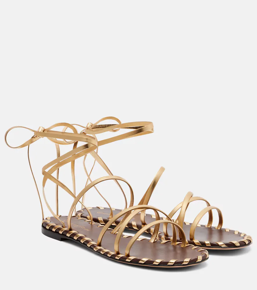 Metallic Leather Sandals