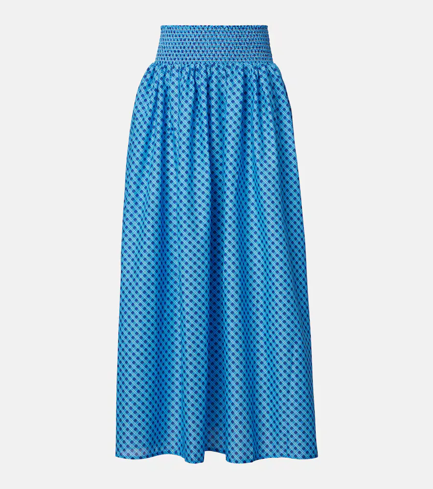 Millie Plaid Cotton Maxi Skirt by Montce