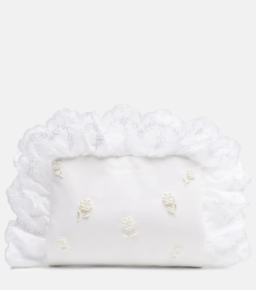 Pillowcase Embellished Ruffled Clutch by Simone Rocha