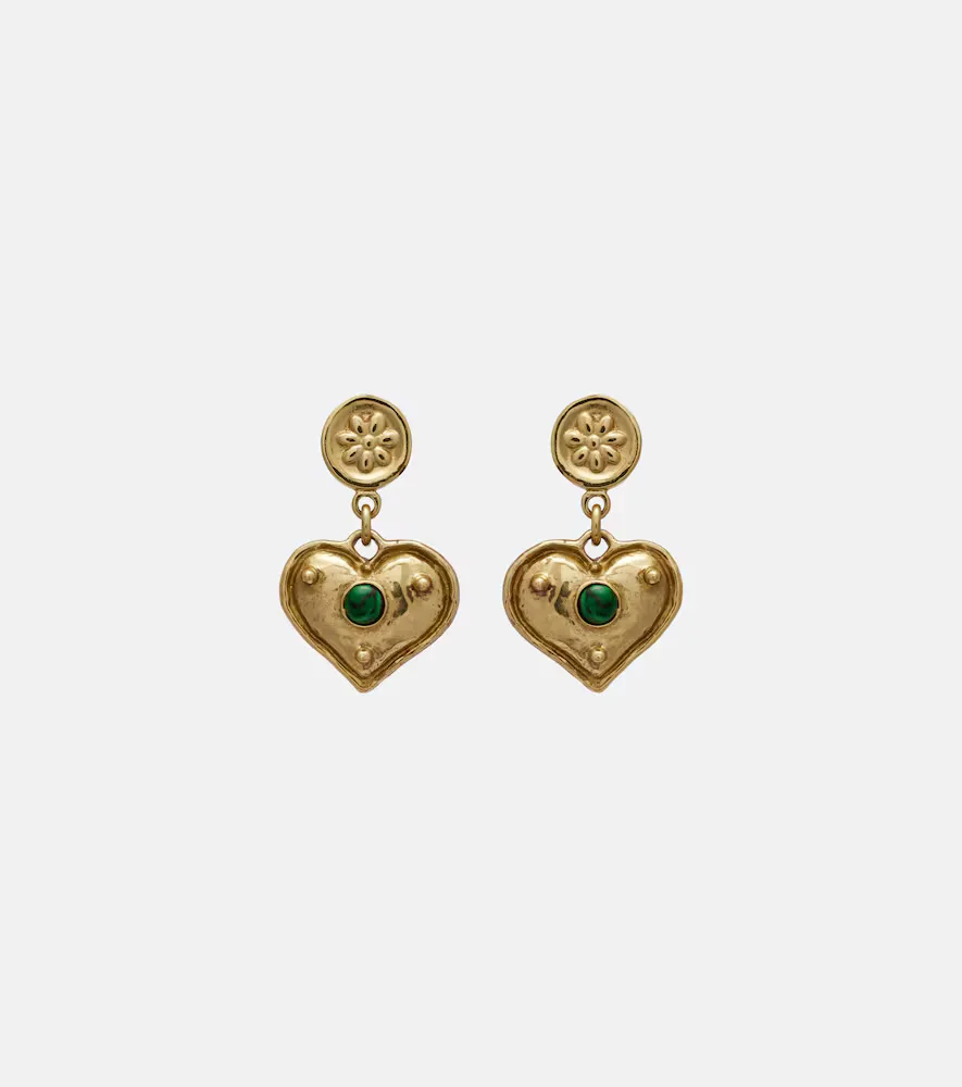 Alémais Jem Heart Drop Earrings by Alemais