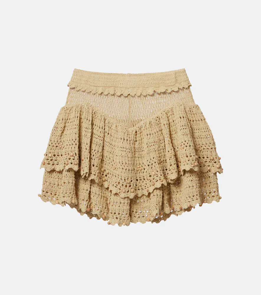 Olzea Beaded Crochet Cotton-Blend Shorts by Isabel Marant