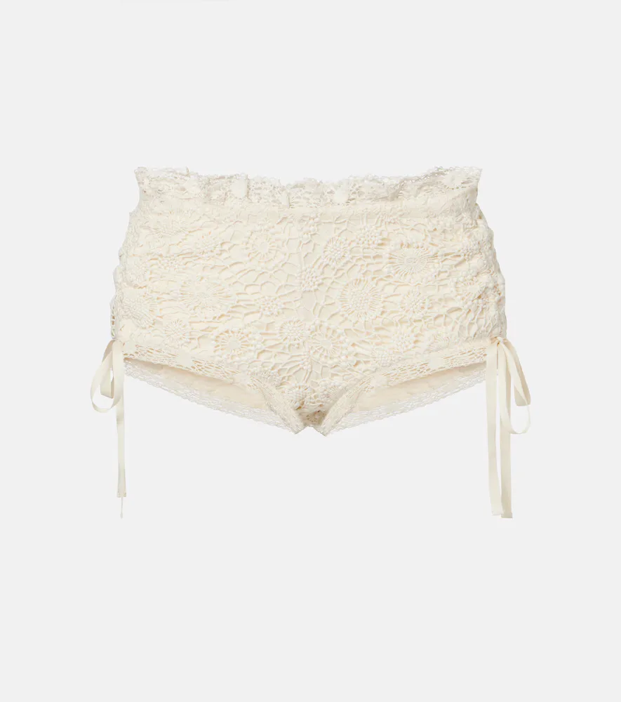 Yeliz Crochet Cotton Micro Shorts