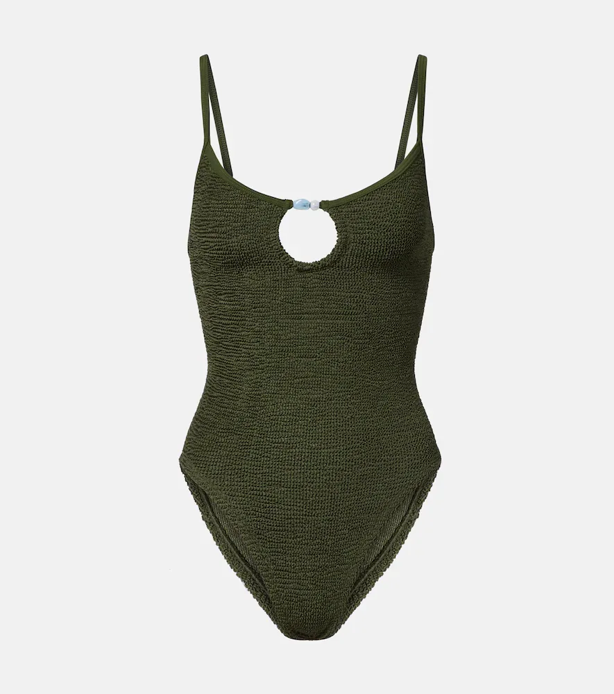 Mia Beaded Cutout Swimsuit by Hunza G