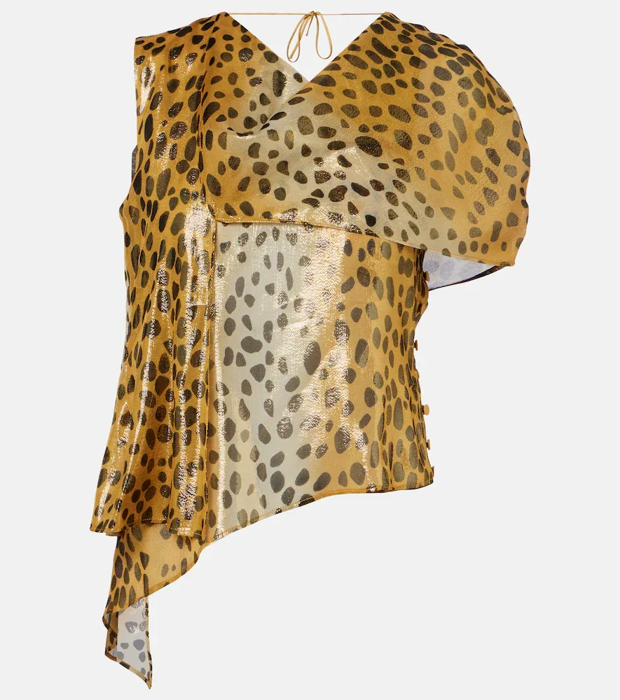 Silk-Blend Lamé Top by Jacques Wei