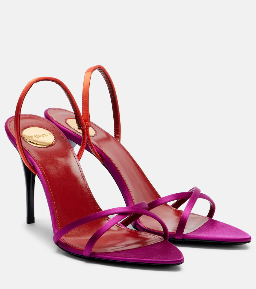 Justify Crêpe Satin Slingback Sandals by Saint Laurent