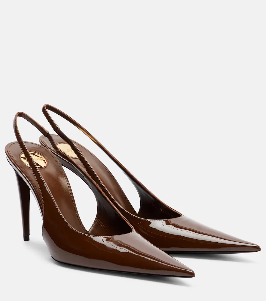 Guermantes Patent Leather Slingback Pumps by Saint Laurent