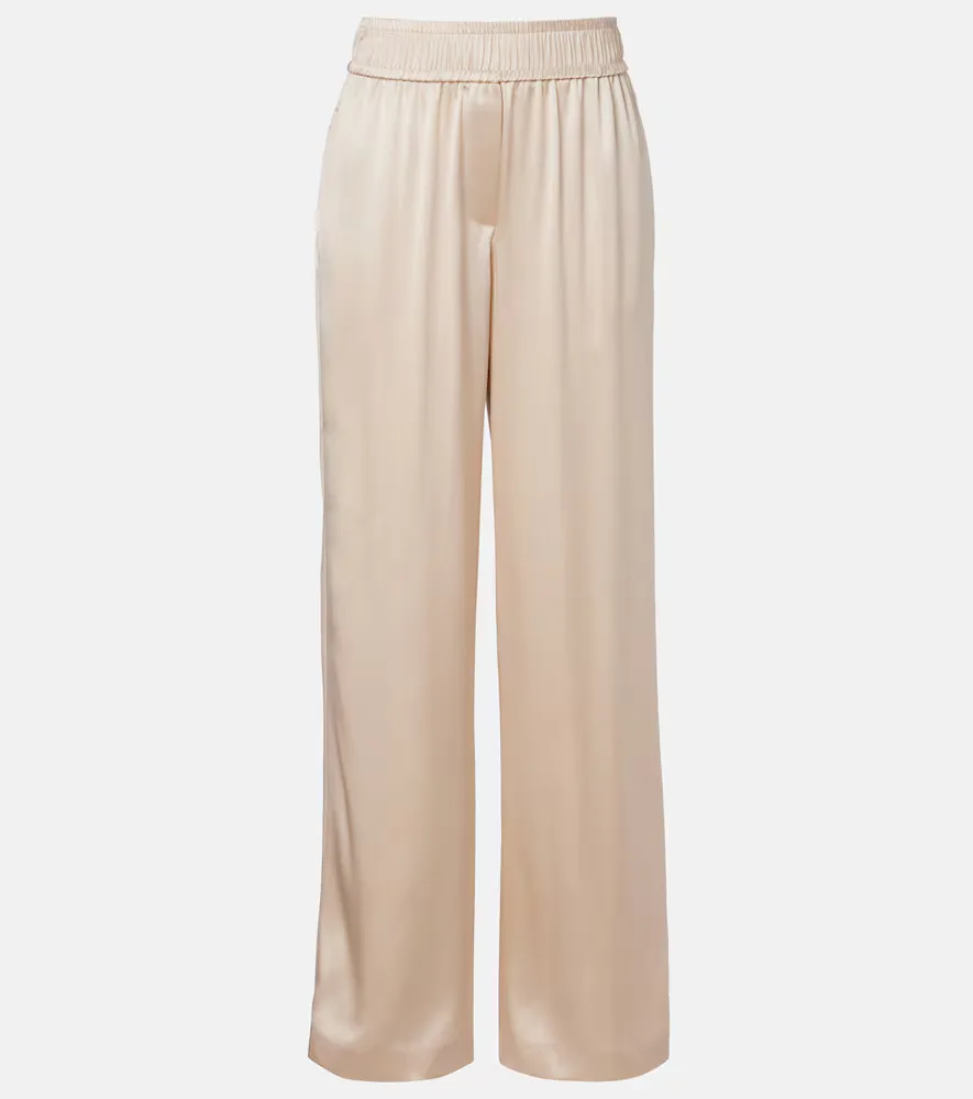Silk-Blend Satin Wide-Leg Pants by Brunello Cucinelli