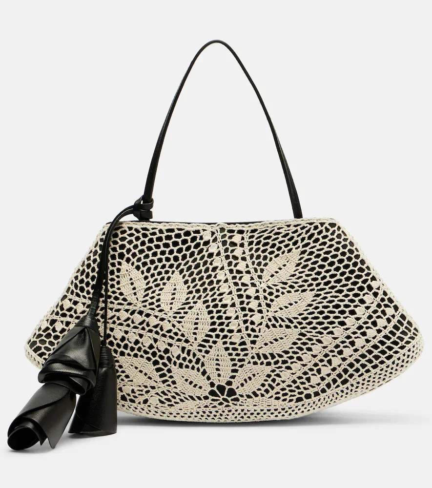 Maya Small Crochet Leather-Trimmed Shoulder Bag by Magda Butrym