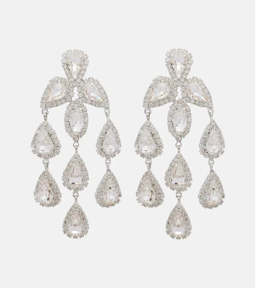 Crystal-Embellished Drop Earrings