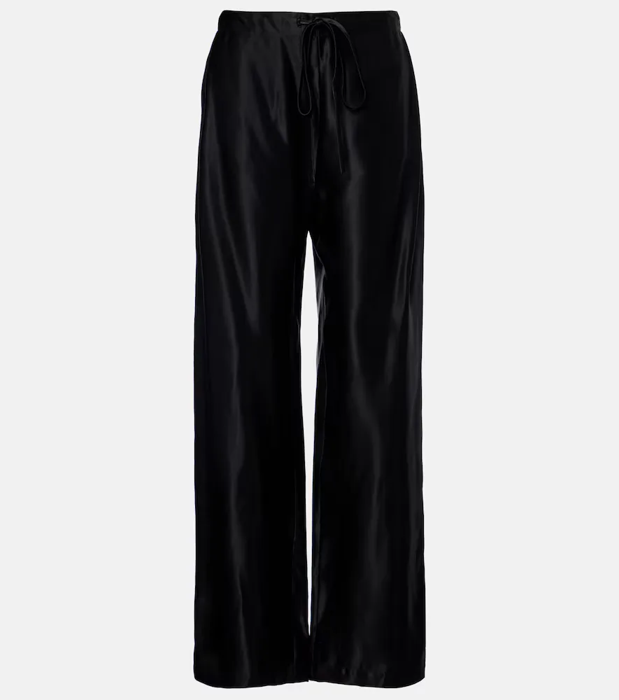Rohen Satin Wide-Leg Pants by Khaite