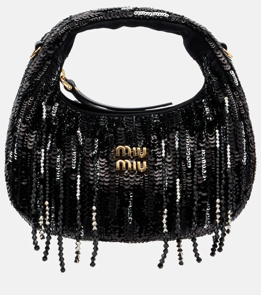 Wander Mini Embellished Top-Handle Bag by Miu Miu