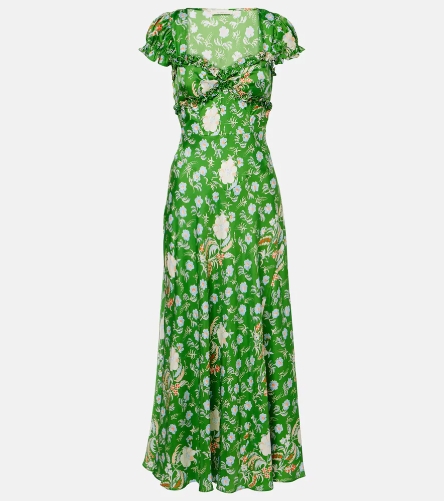 Valerine Floral Silk Satin Maxi Dress by Doen