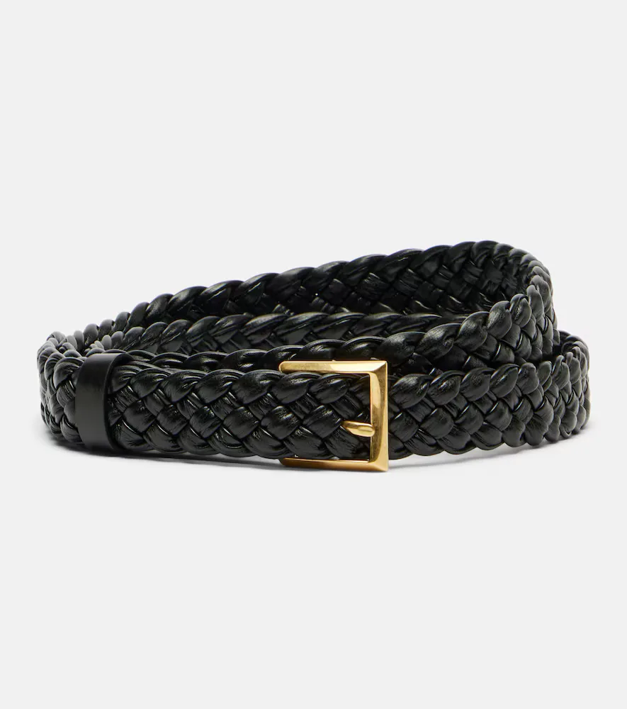 Solo Intreccio Leather Belt by Bottega Veneta