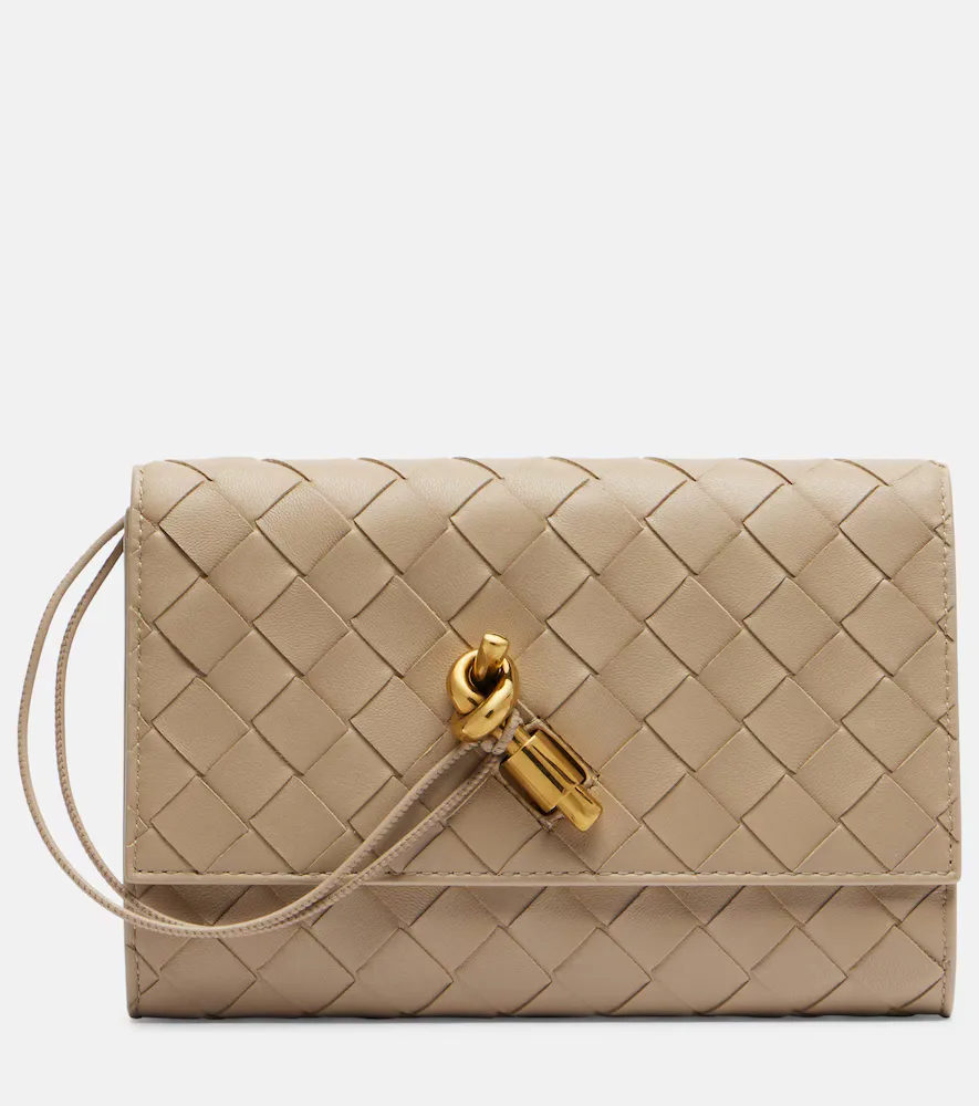 Andiamo Leather Pouch with Strap by Bottega Veneta