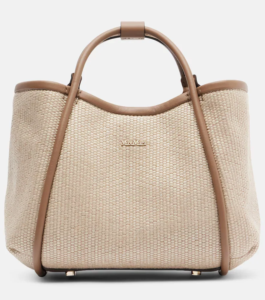 Marin Small Leather-Trimmed Top-Handle Bag by Max Mara