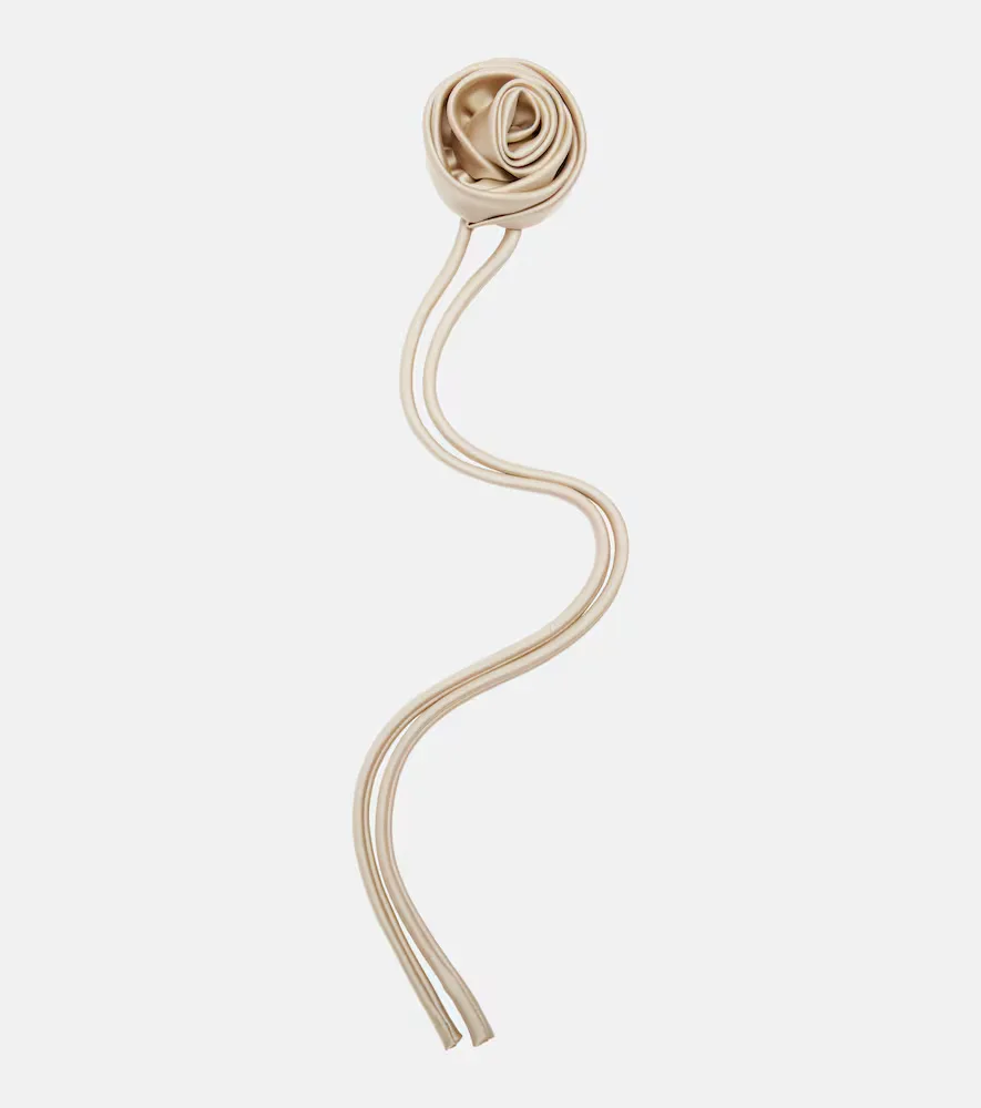 Moschea Floral-Appliqué Satin Brooch by Max Mara