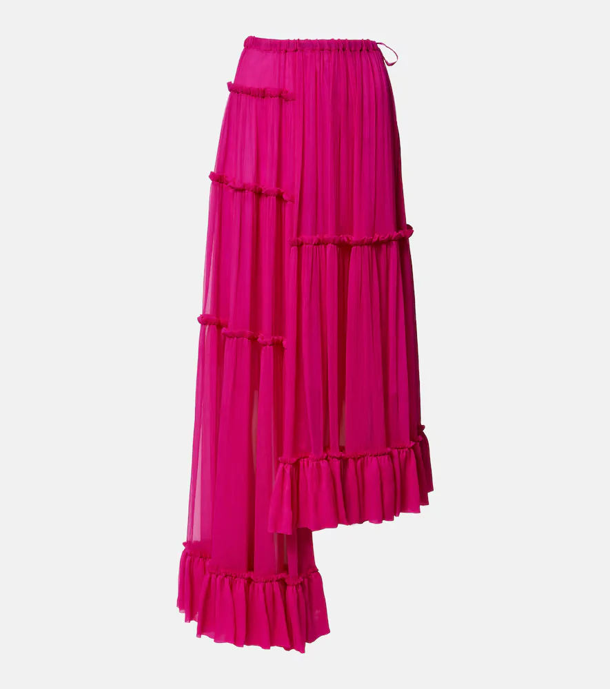 Asymmetric Silk Muslin Skirt by Dries Van Noten
