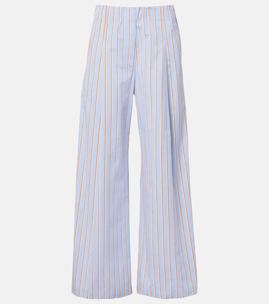 Striped Cotton Wide-Leg Pants by Dries Van Noten