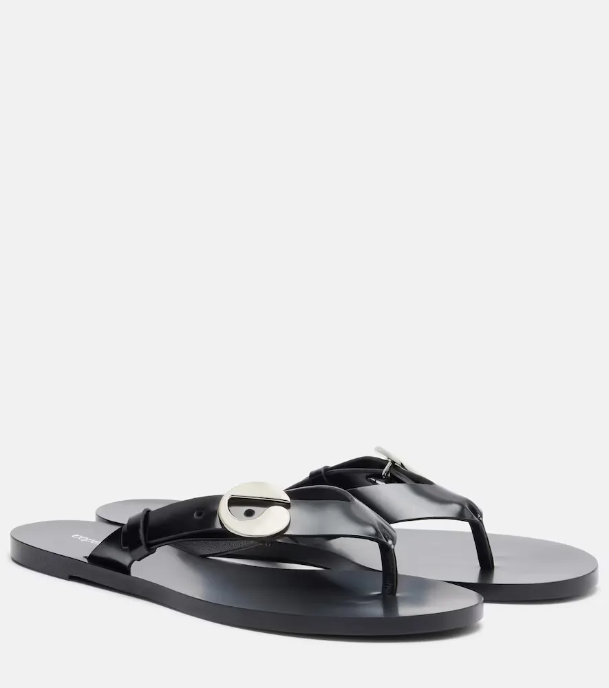Logo Leather Thong Sandals by Coperni