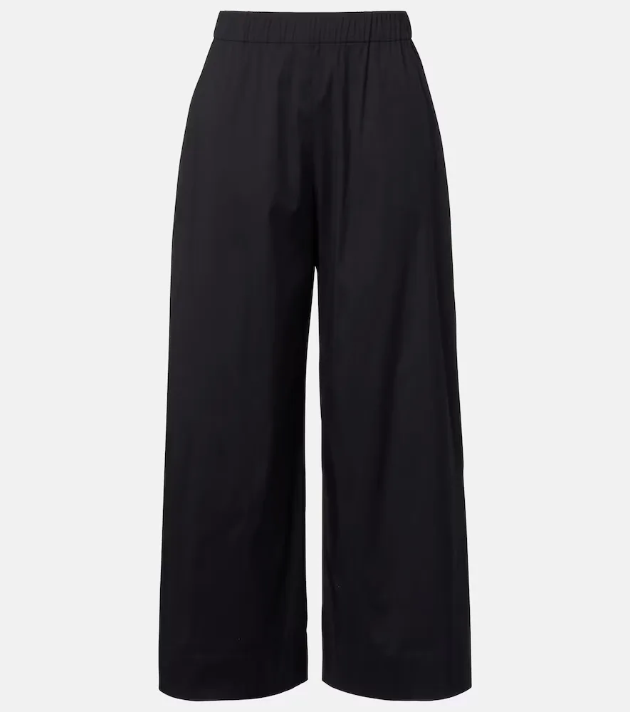 Pece Cropped Cotton-Blend Wide-Leg Pants by Max Mara
