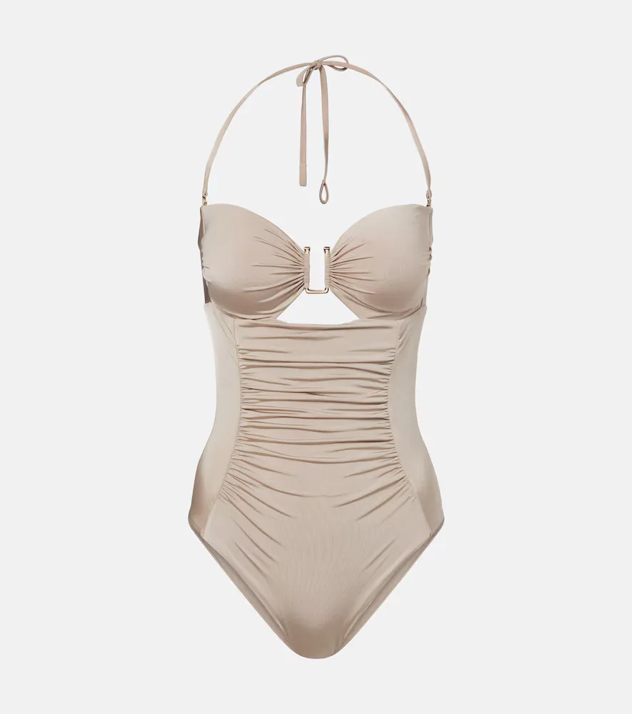 Curva Ruched Halterneck Swimsuit by Max Mara