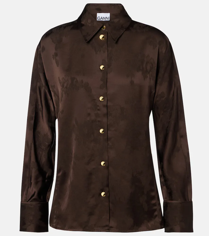 Satin Jacquard Shirt by Ganni