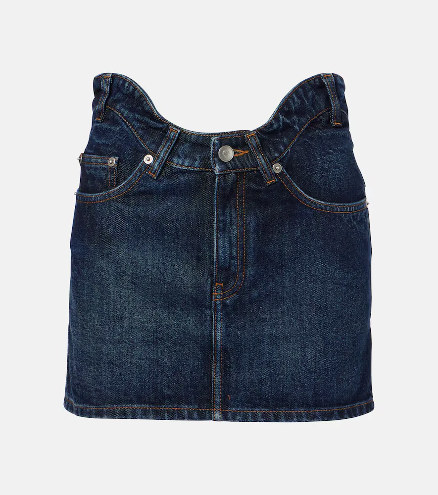 Curved Denim Miniskirt by Jean Paul Gaultier