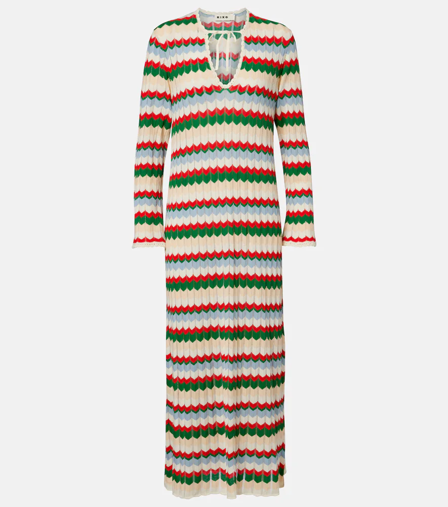 Lucila Knitted Chevron Cotton Maxi Dress
