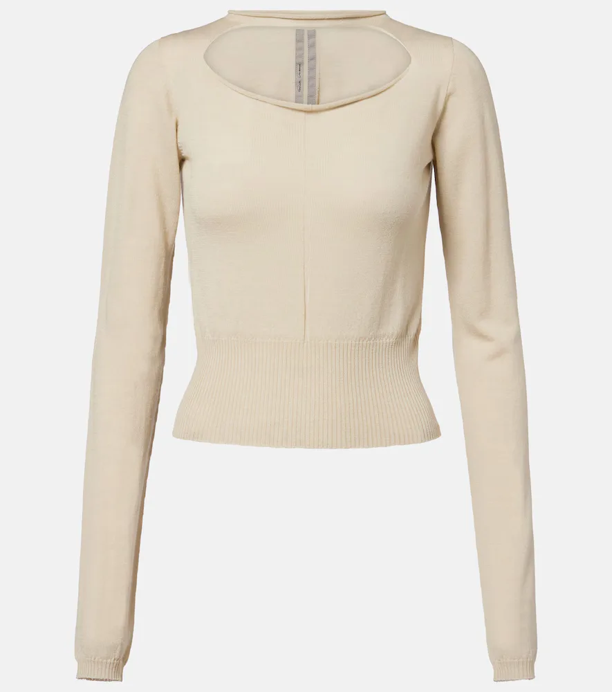 Cutout Virgin Wool Top by Rick Owens