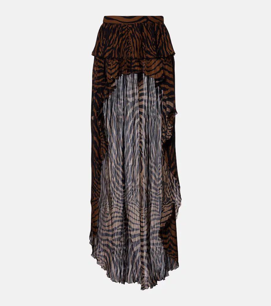 Asymmetric Ruffled Printed Miniskirt by Blumarine