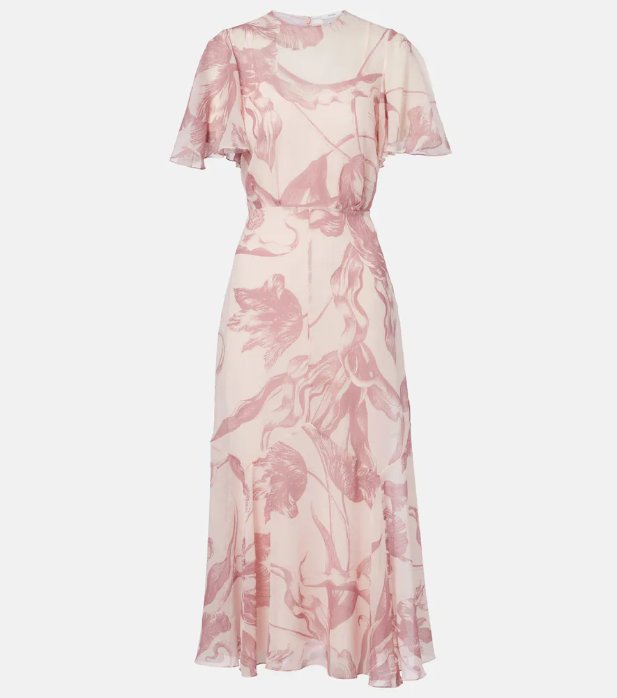 Printed Silk Midi Dress by Erdem