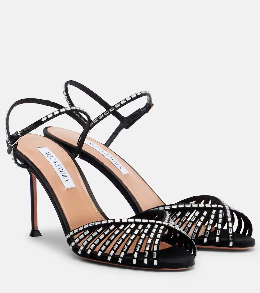 Hold Me 85 Crystal-Embellished Sandals by Aquazzura