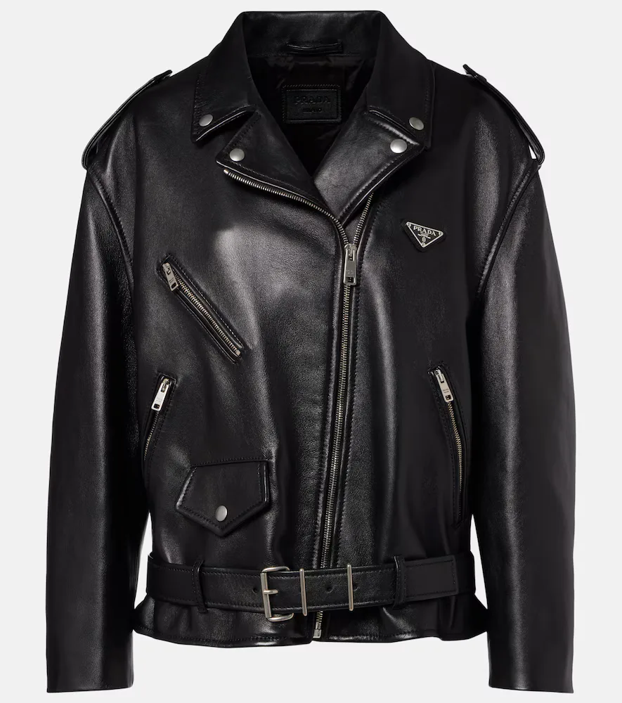 Leather Biker Jacket by Prada