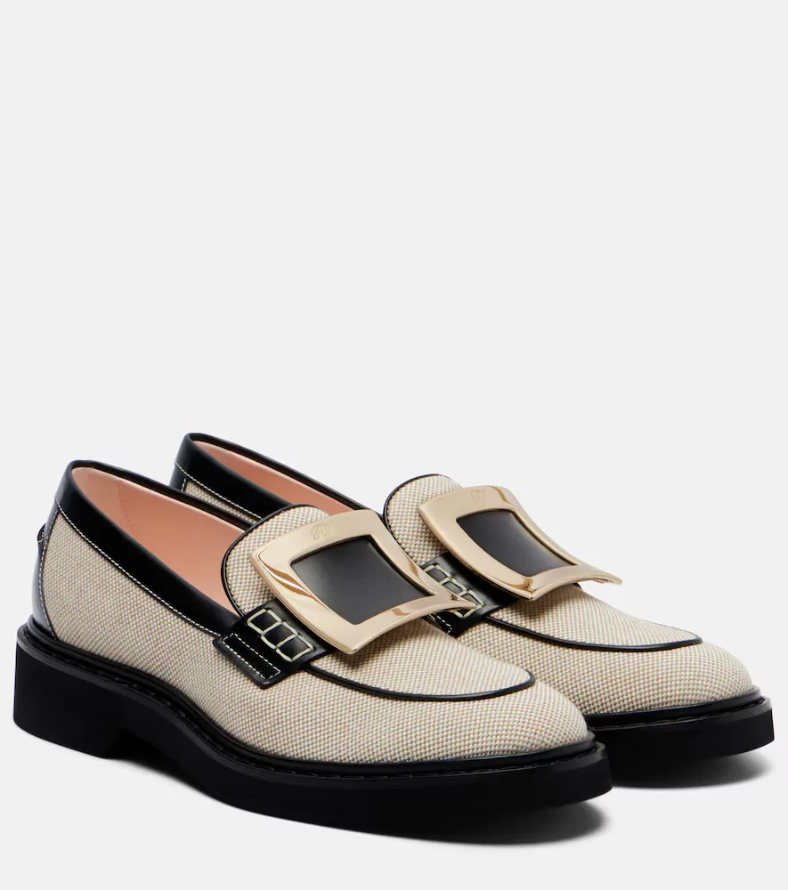 Viv' Rangers Leather-Trimmed Loafers by Roger Vivier