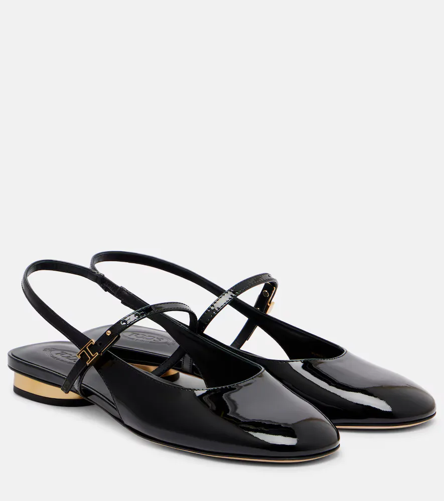 Patent Leather Slingback Flats by Tod's