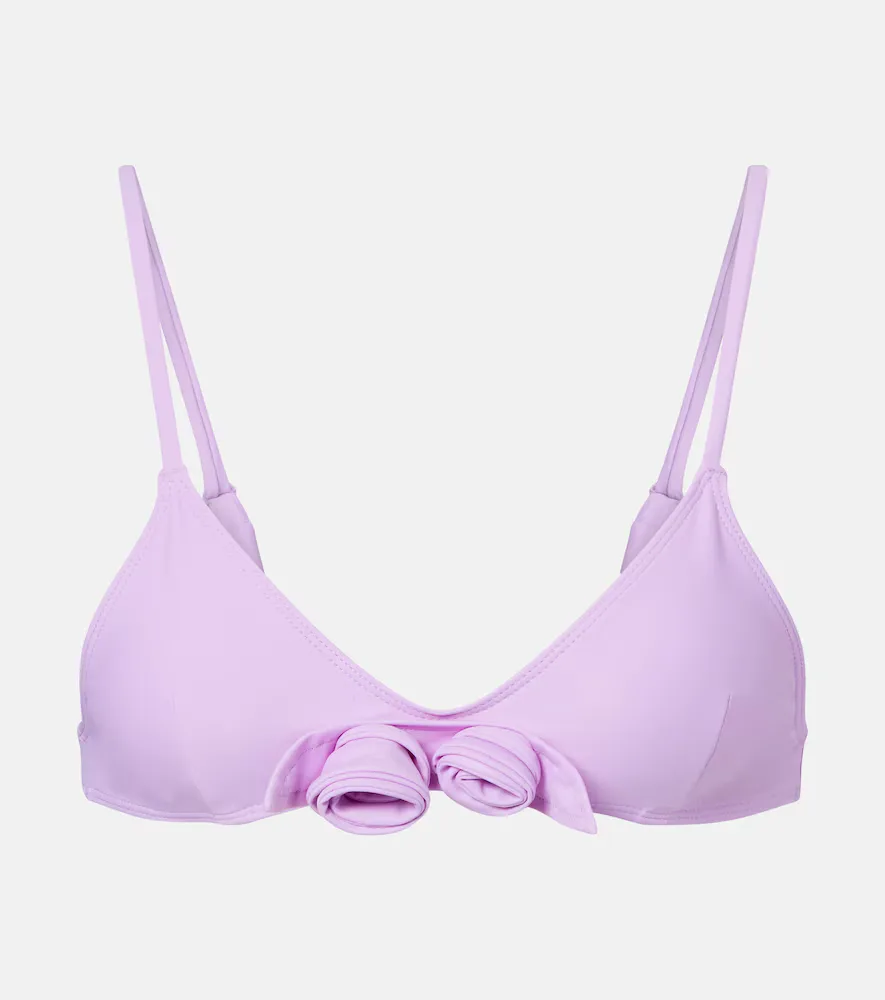 Flower Floral-Appliqué Bikini Top by Coperni