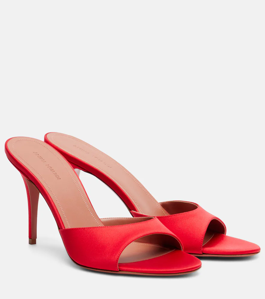 Elodie 90 Satin Mules by Amina Muaddi