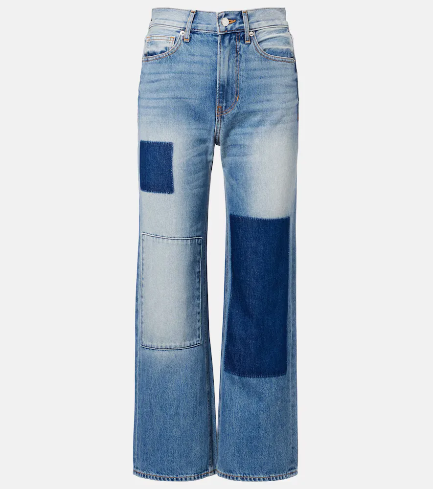 Patchwork Straight Jeans by Veronica Beard