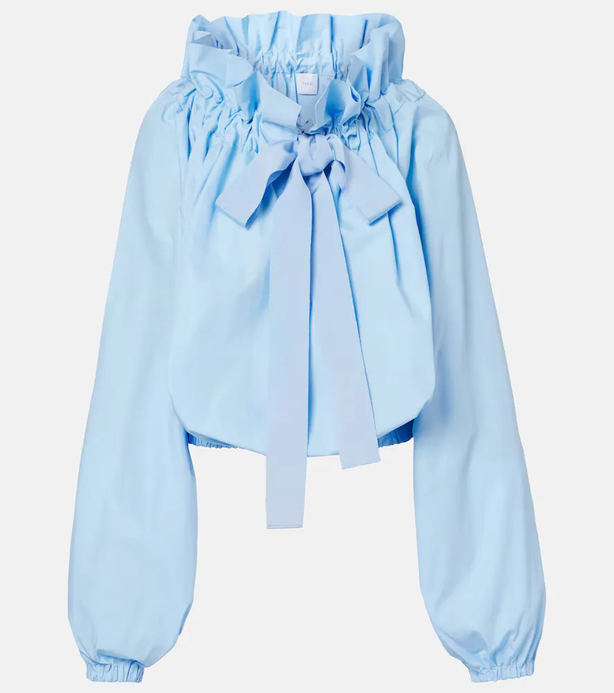 Tie-Neck Cotton Blouse by Patou