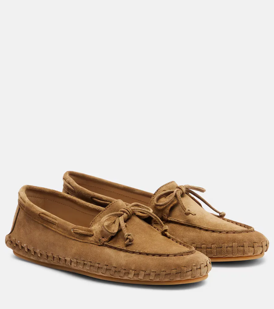 Driver Embroidered Suede Loafers