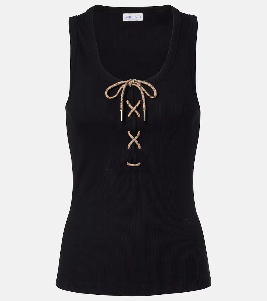 Ribbed-Knit Cotton-Blend Tank Top by Burberry