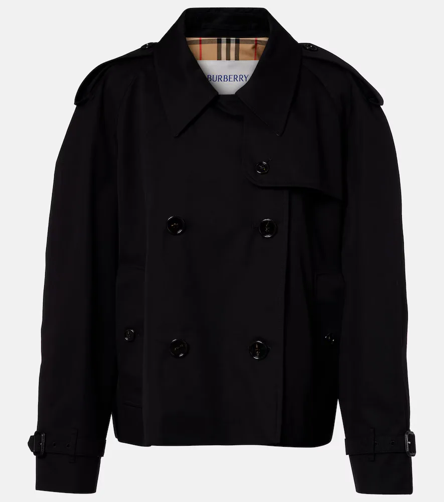 Cropped Cotton Gabardine Trench Jacket by Burberry
