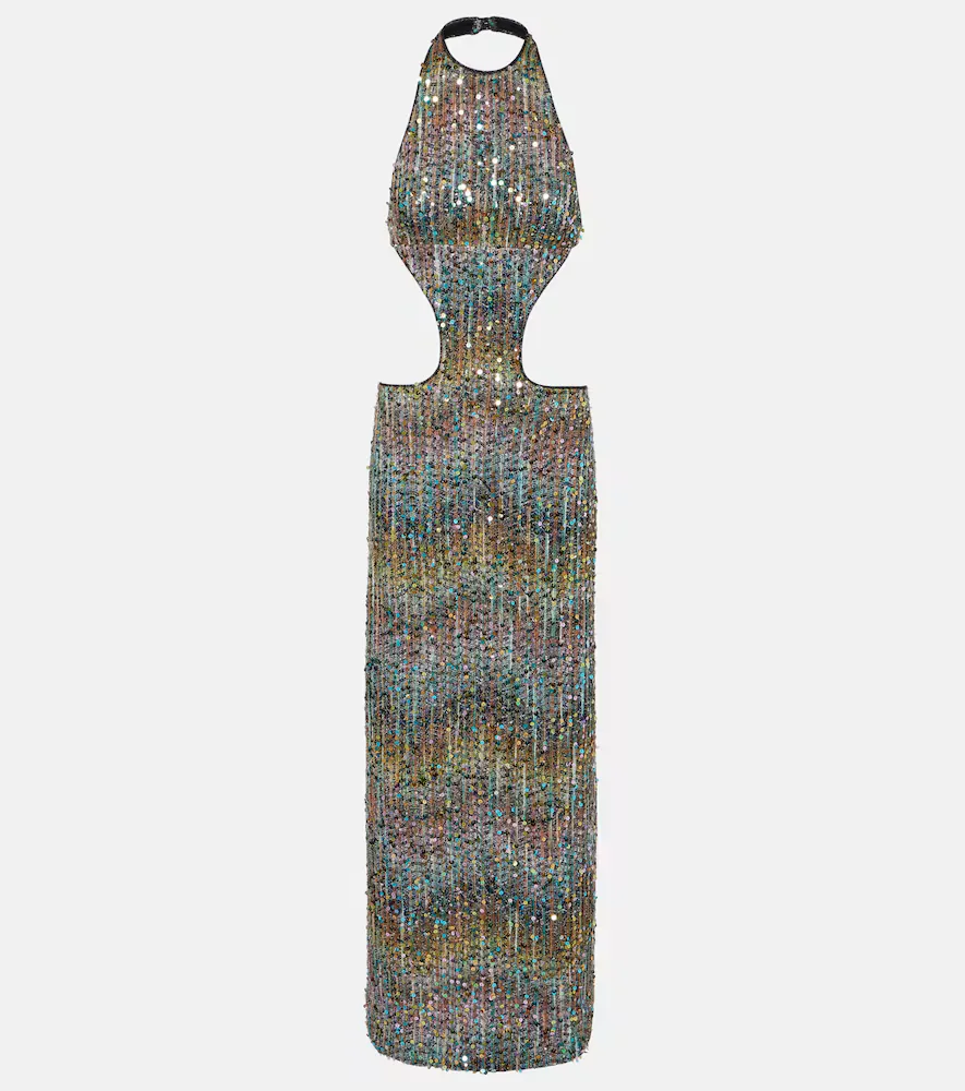 Open-Back Sequined Lamé Gown by Missoni