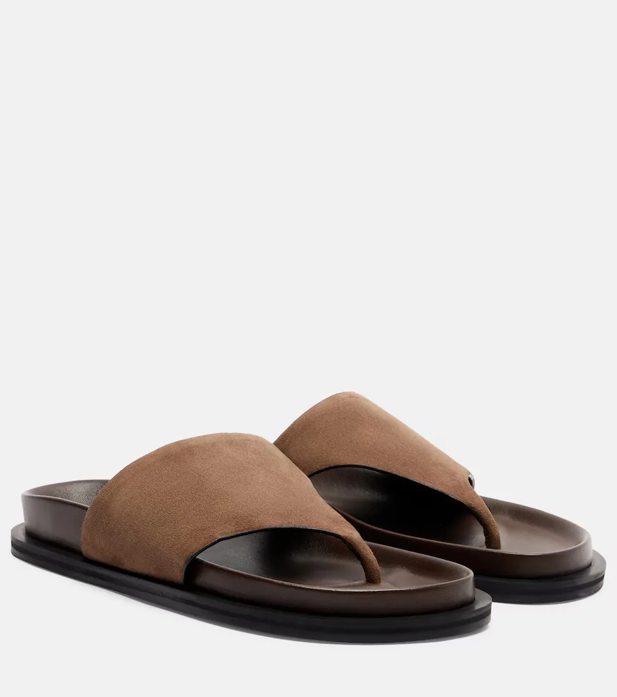 Imara Suede Thong Sandals by A.Emery