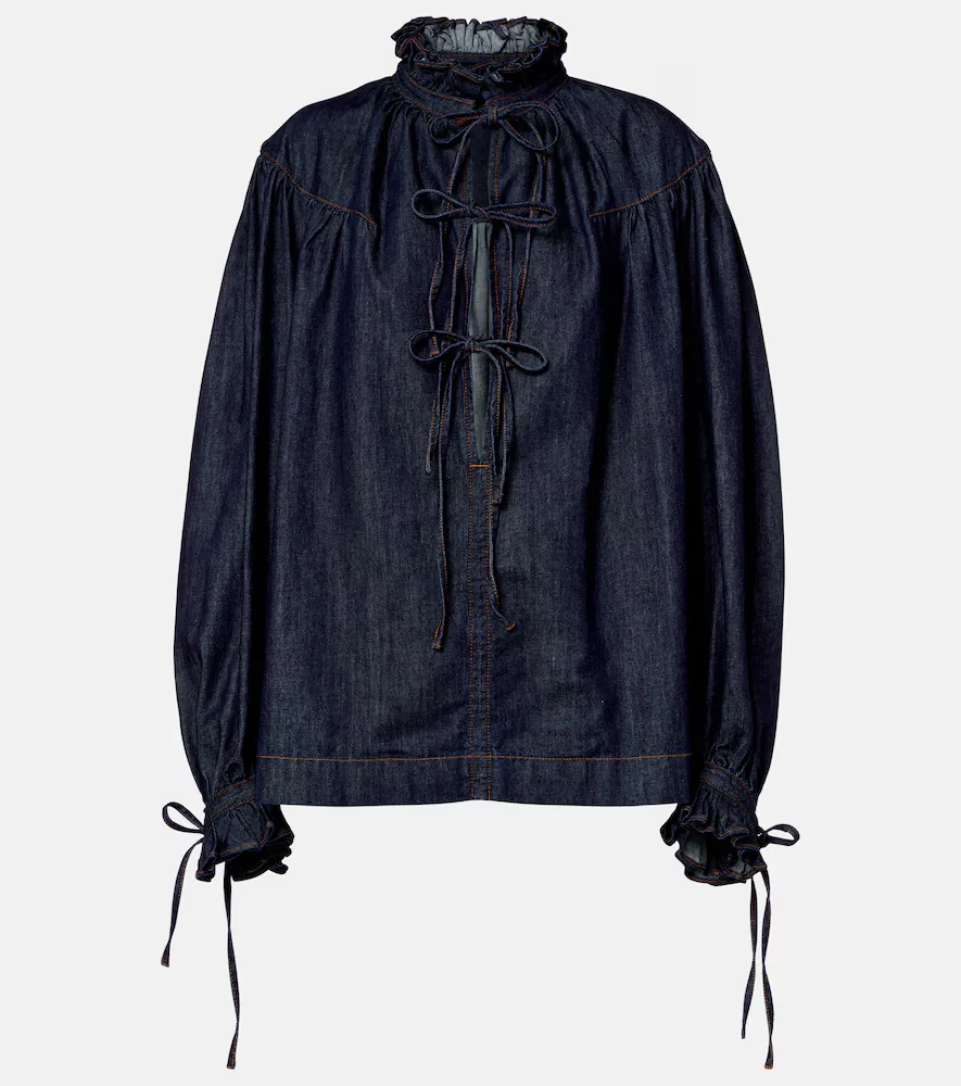 Ruffled Cotton Blouse by Dries Van Noten