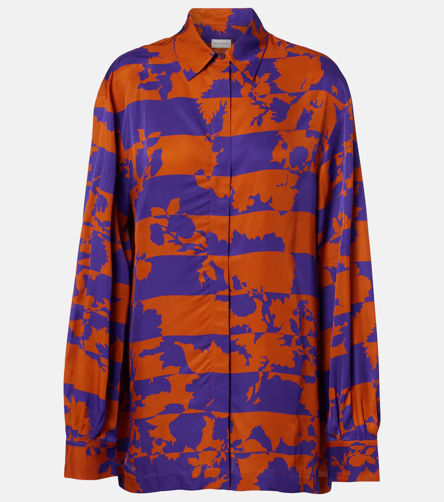 Printed Satin Shirt by Dries Van Noten