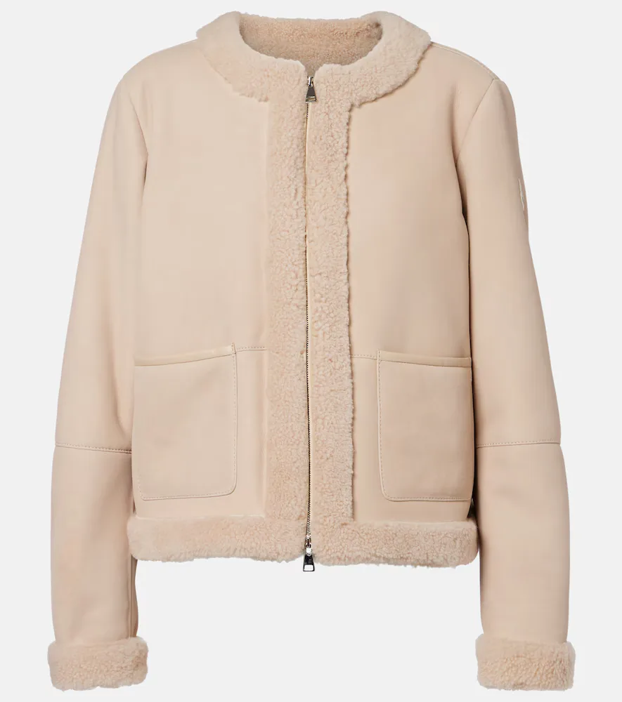 Buis Shearling-Lined Suede Down Jacket by Moncler