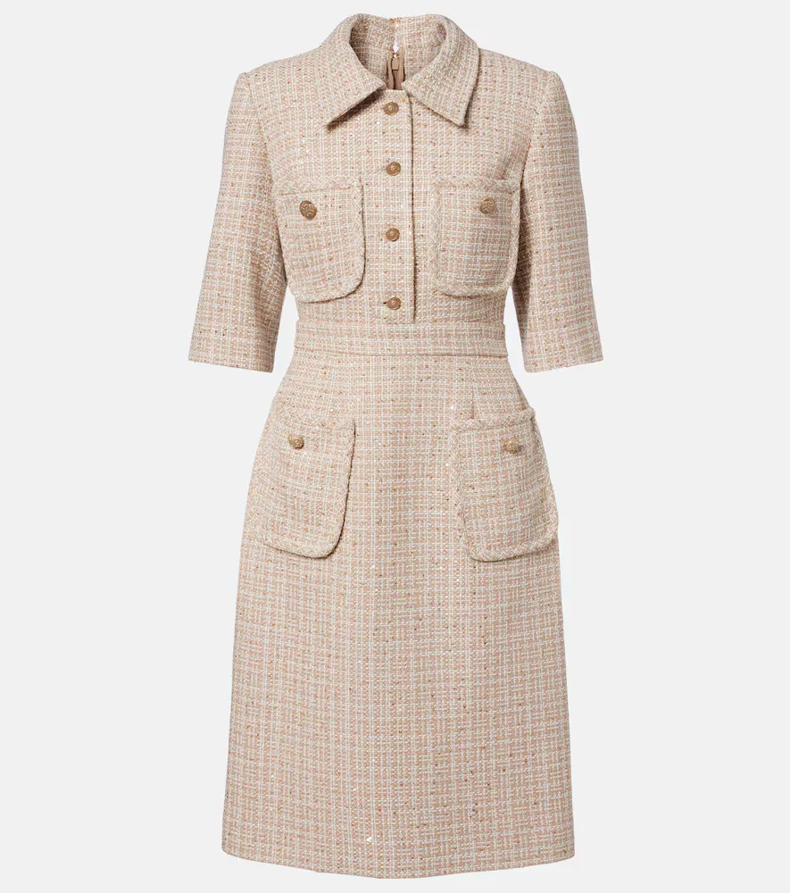Sequined Tweed Midi Dress by Elie Saab